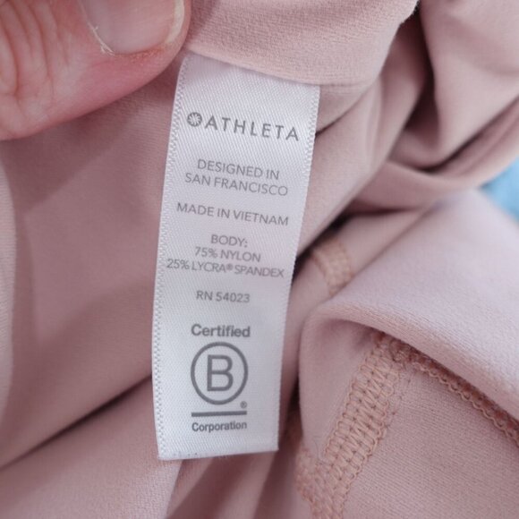 Athleta Inclination Moto Tights Sz S Pink Powervita Athleisure Stretch Gym Yoga - Picture 10 of 12